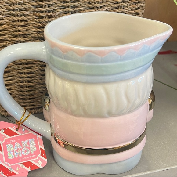 Pink Christmas Nutcracker Measuring Jug Ceramic Pitcher NWT Bakeshop - Picture 7 of 8